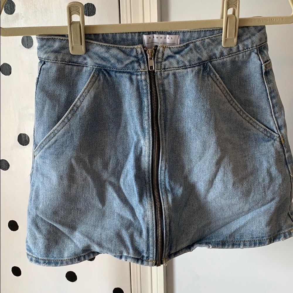 KENDALL + KYLIE Edgy Denim Skirt